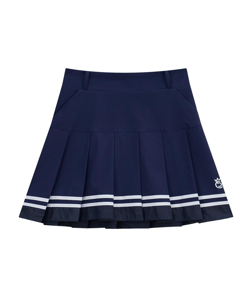 CHUCUCHU Air Punching Pleated Skirt (Navy) Cbfss-Sk002W