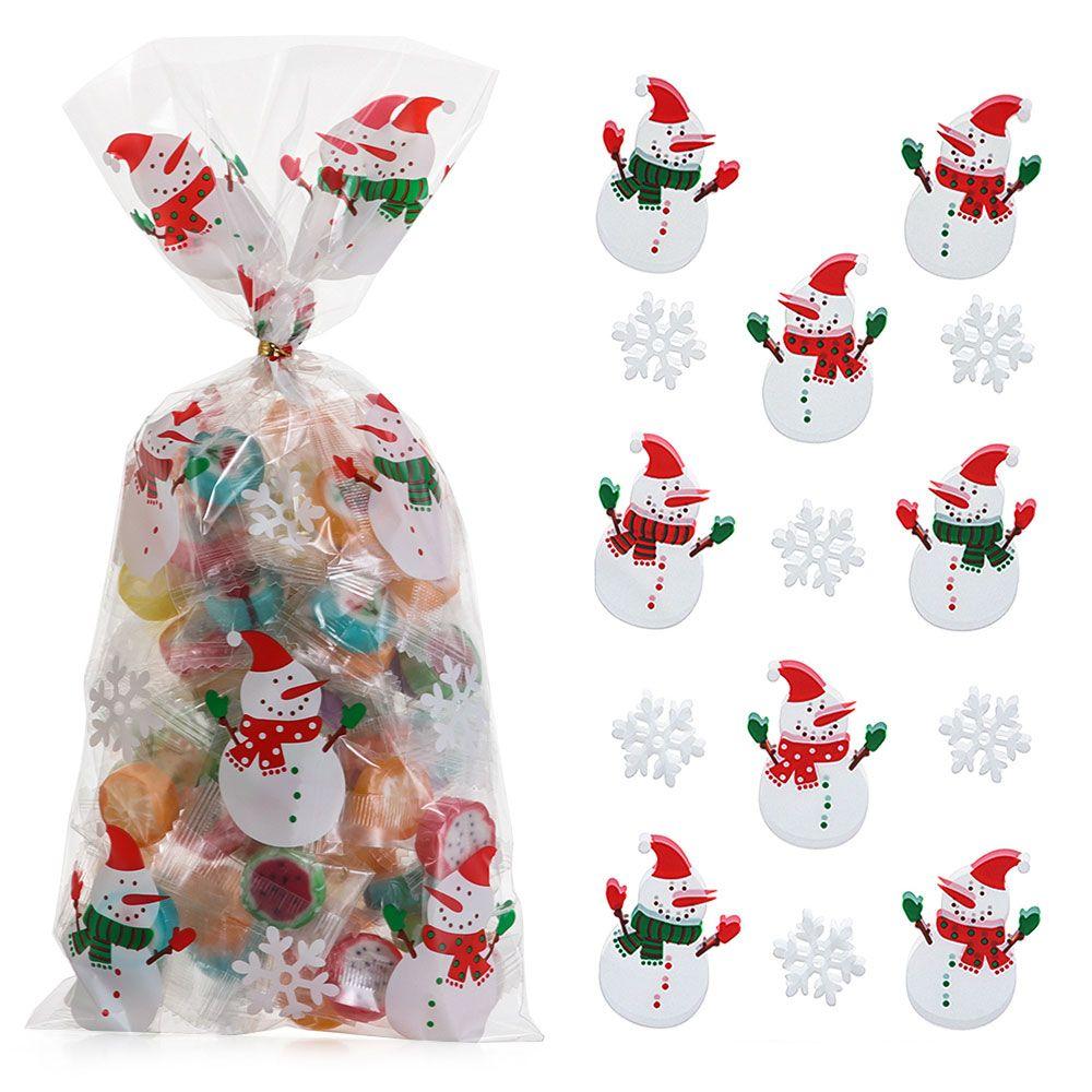 New Year Snowmen Snowflakes Gifts Box Merry Christmas Biscuit Bags Candy Treat Bag Xmas Candy Bags
