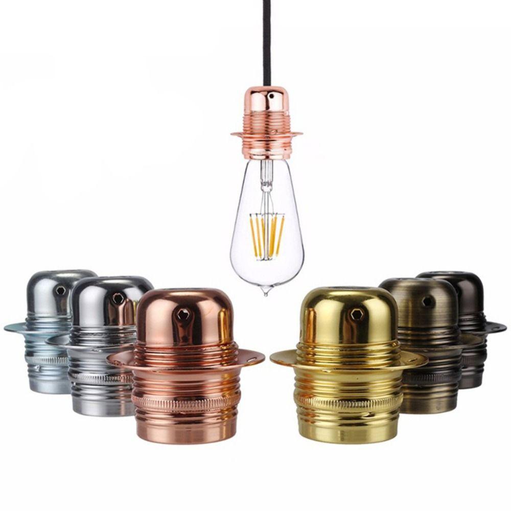 E27 Metal Lamp Holder Polished Finish Bulb Base Durable Screw Socket Adapter For Lighting Fixture