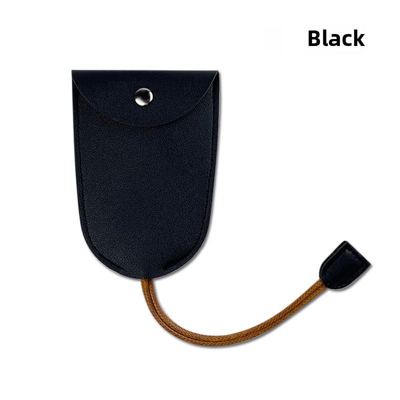 "Compact PU Leather Key Storage Pouch with Pull-Out Feature"