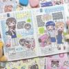 1 лист Корейские Каваий Y2K наклейки Милые Сладкие Крутые Японские Наклейки Девушка Сибуя Ручной Аккаунт Дневник Альбом для Скрапбукинга Декоративные Наклейки