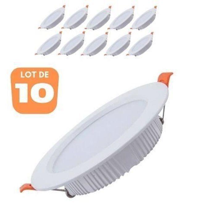 Lot de 10 spots ALEXA SMD LED rond blanc 12W 6400K