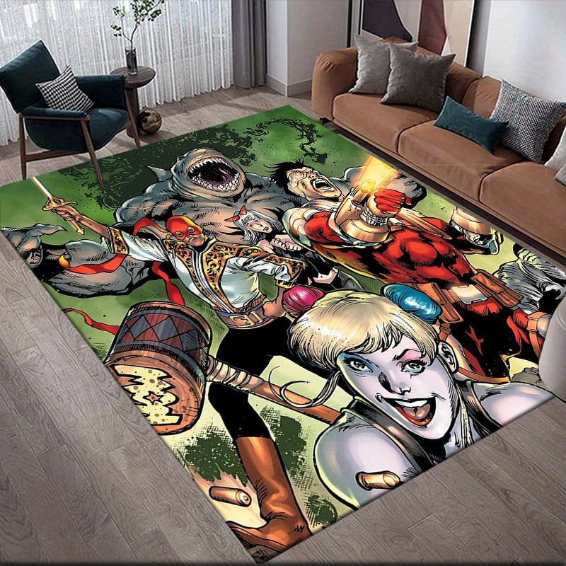 Suicide Squad Green Anti-Slip Rug, Rectangular Carpet for Game Room & Bedroom