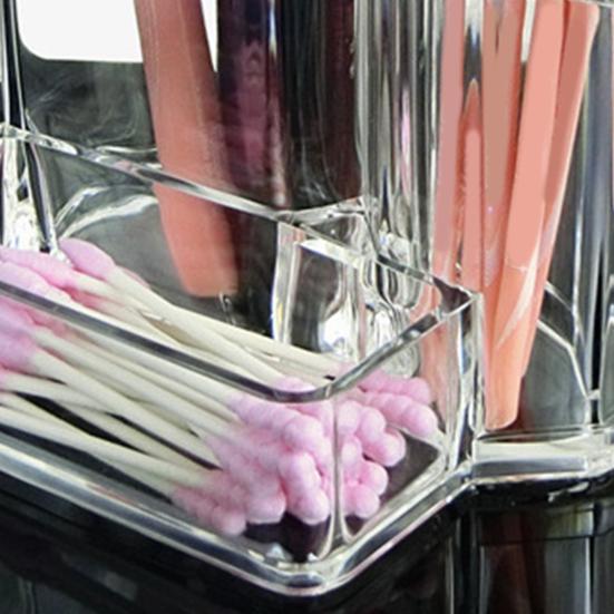 Удобный простой практичный портативный ящик для хранения кистей для макияжа Прозрачный органайзер Прозрачная коробка для кистей