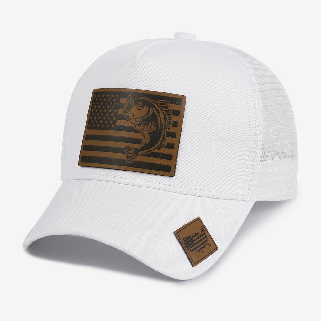 Unisex Mesh Trucker Hat with Leather Patch, Adjustable Breathable Baseball Cap for Men Women, Multiple Colors Available