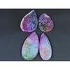 188Cts.Color Enhanced Rainbow Solar Cab Agate Pear Loose Gemstone 4Pcs Lot C-2151