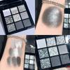 9 Colors Punk Smokey Eyeshadow Palette Cool Toned Matte Glitter Eye Shadow Makeup Palette Gray Black Eye Pigment Makeup Palett