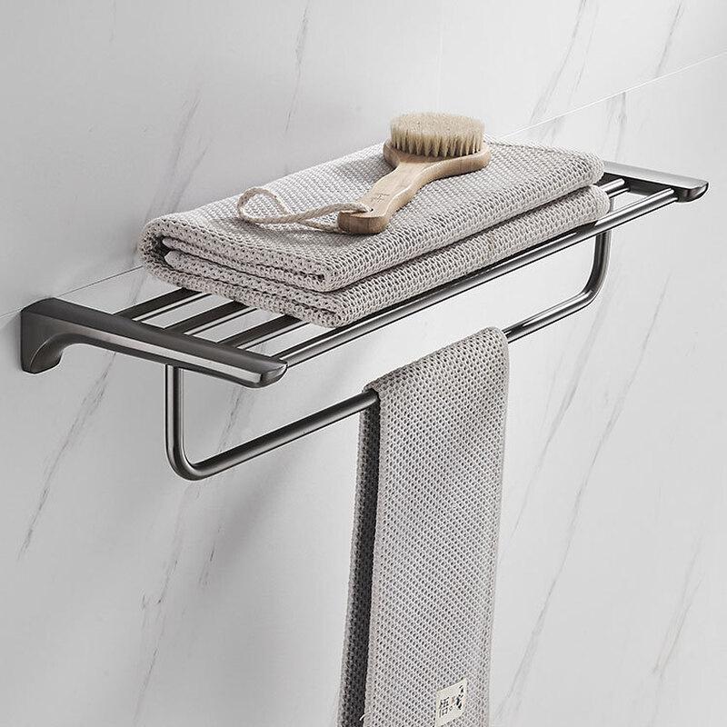 Olevo Multi-Layer Stainless Steel Bathroom Shelf with Towel Bar