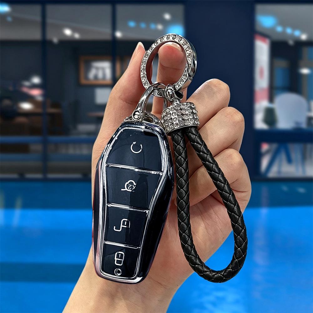 Мягкий ТПУ Чехол-Защита для Пульта ДУ с 4 Кнопками для Byd Qin Plusdmi Atto 3 Han Ev Dolphin Новый Чехол для Ключа Автомобиля Прочные Аксессуары