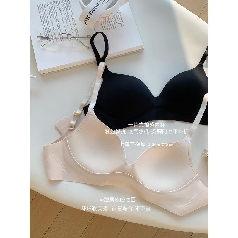 Japanese simple seamless underwear women's thin small breasts gather and pull up the support to prevent sagging breathable bra cover