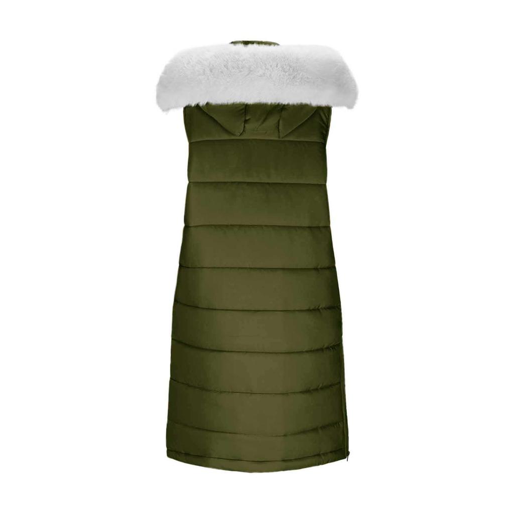 Женский длинный пуховик с капюшоном