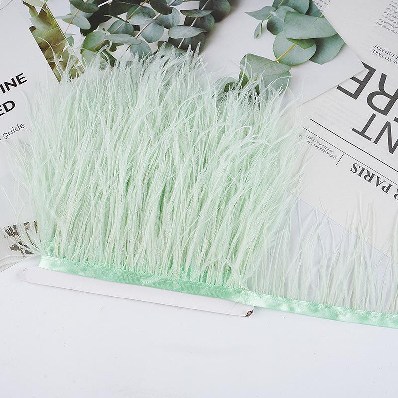 8-10Cm Ostrich Feather Wedding Dress Diy Performance Clothing Accessories Feather Tassel Including Webbing