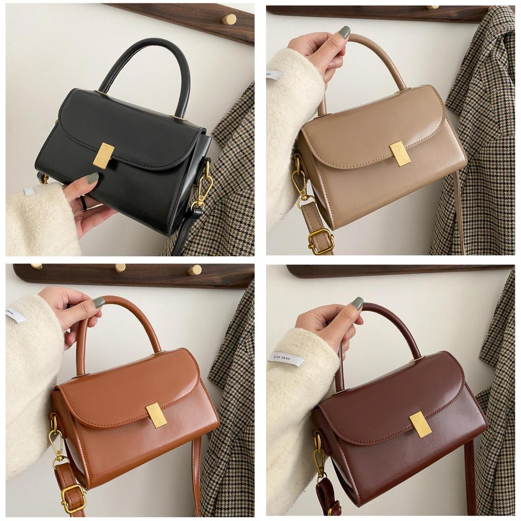 Pu Small Square Shoulder Bag For Women With Lock Closure Perfect For Daily Wear
