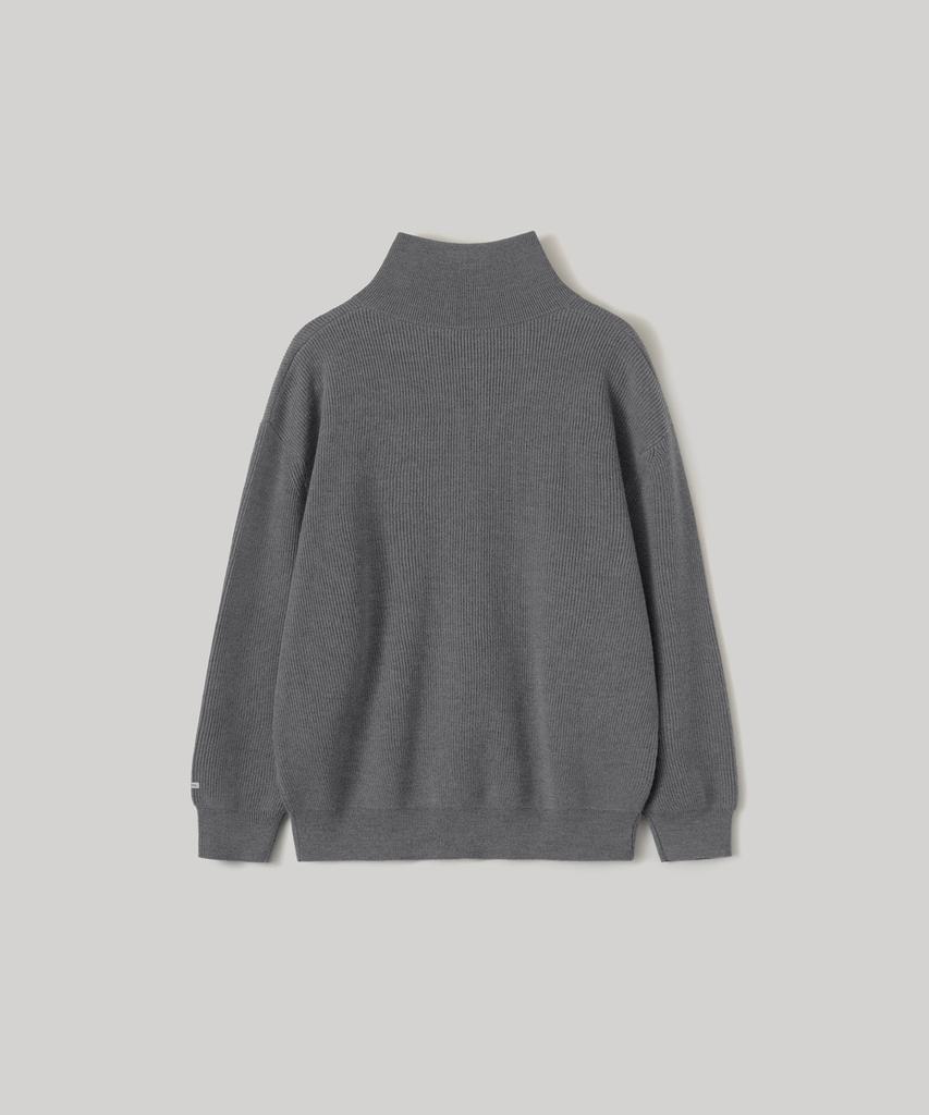ANOTHER OFFICE Volume Half Zip-Up Knit (Pebble)