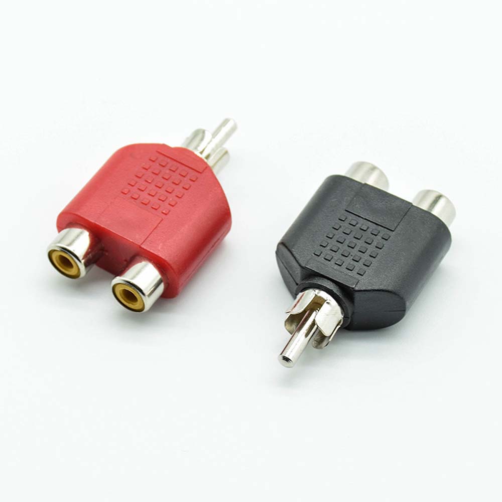 RCA Audio Plug Converter Audio Adapter Connectors Plugs Audio Cable Y Adapter RCA to 2 RCA