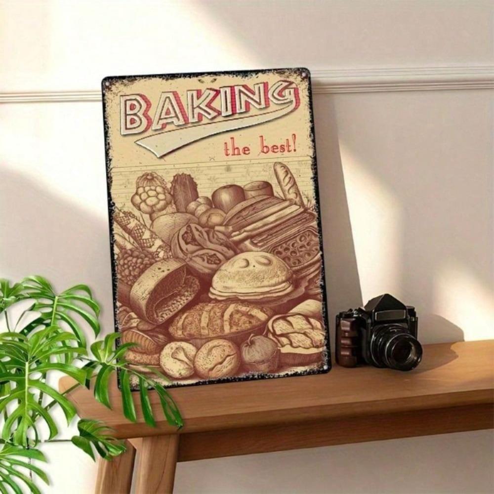Винтажная металлическая табличка Кафе-пекарня Декор стены кухни 20x30 см Ретро Индустриальное искусство Табличка