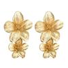 Metal Flower Stud Earrings for Women Premium Exaggerated Golden New  Party Jewelry Gifts Accessories