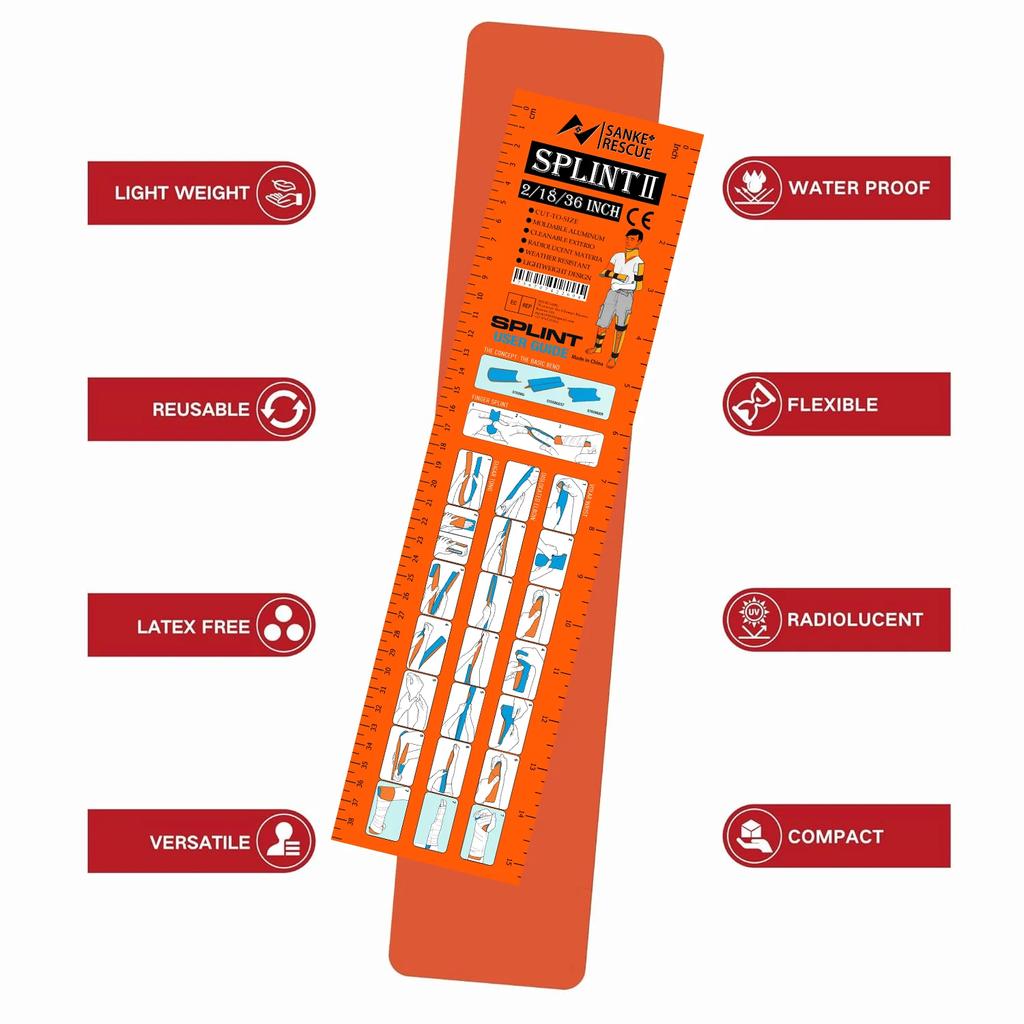 SANKE RESCUE First Aid Splint 36/18"X4.3" Wrist Thumb Support Brace Tendonitis Arthritis Thumb Protector Guard Right Left Hand