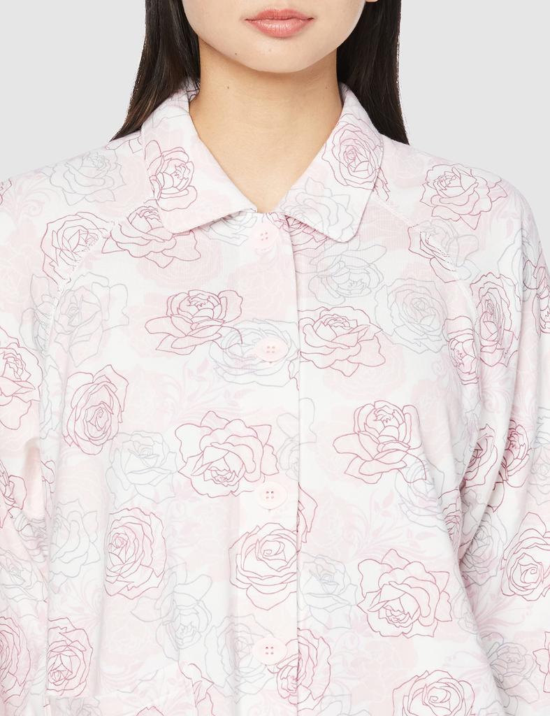 Пижама Длинные рукава и длинные брюки для роста от 146 см Большие пуговицы Хлопковая смесь Совместимо с бытовой сушильной машиной Для пожилых людей Вырез спереди