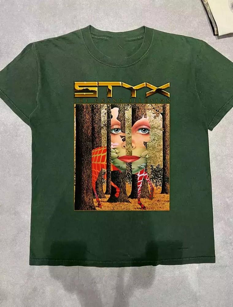 Styx Band The Grand Illusion Tour 2025 TShirt Full Size S3XL Unisex T-Shirt