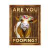 Fun Art Are You Pooping Poster Bathroom Funny Bathroom Sign Canvas Prints Cute Cat Cow Quote Art for Painting Wall  Toilet Decor No Frame