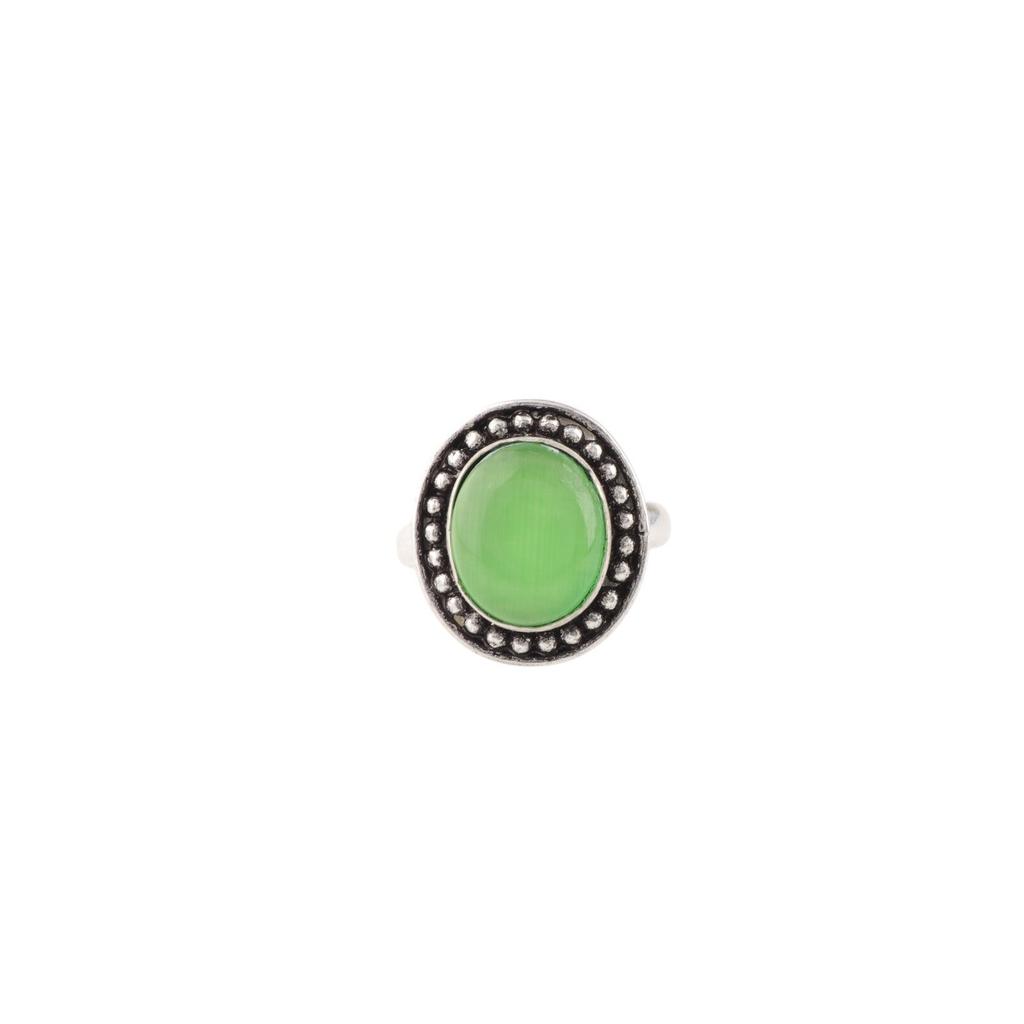 Green Cat's Eye Gemstone 925 Sterling Silver Jewelry Handmade Bridesmaid Ring RR-62-44