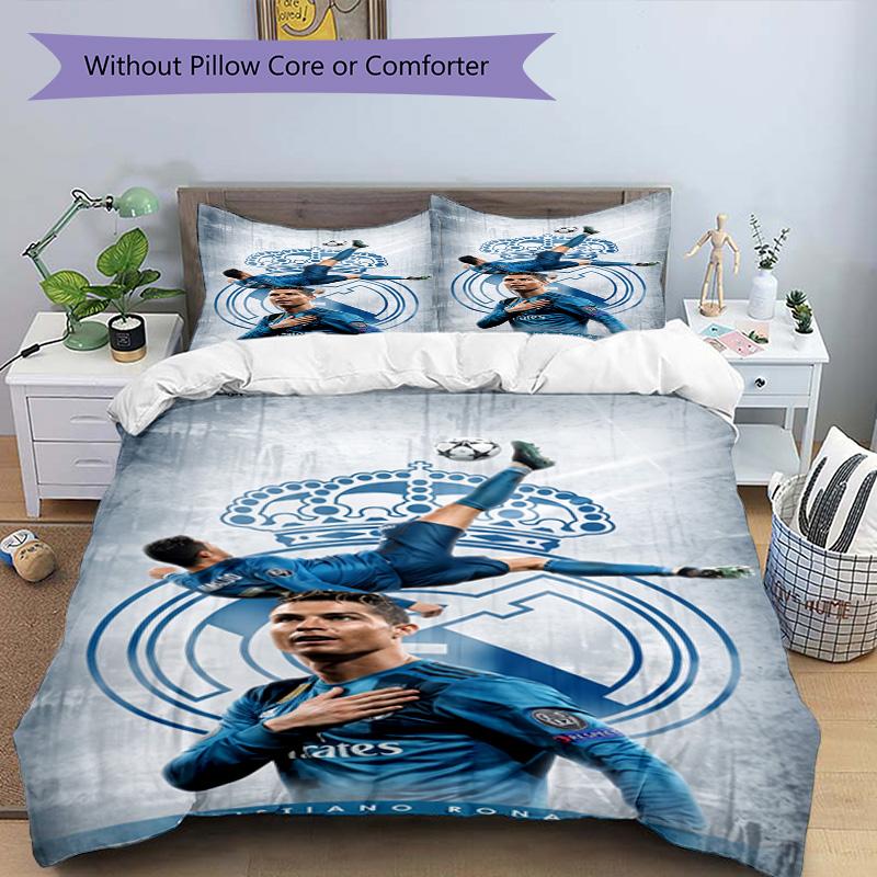 Ronaldo's Juventus Legacy Bedding Set, Breathable Duvet Cover with Pillowcases, Soft Bed Linen for Bedroom Home Decoration, Perfect Festival Birthday