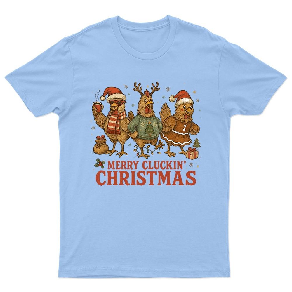 Merry Cluckin Christmas Holiday TShirt Unisex Gift Retro Seasonal Funny Xmas a