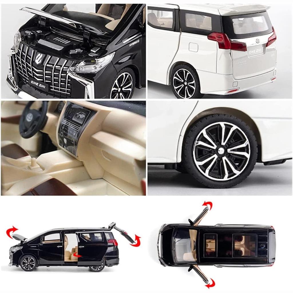 1:24 масштаба Toyota Alphard MPV, модель автомобиля, литой автомобиль из сплава, модель игрушечного автомобиля, откатная детская игрушка, коллекционные предметы, масштабная модель автомобиля