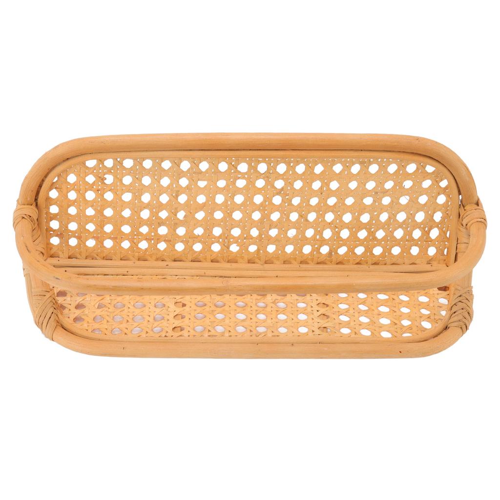 Rattan Wall Shelf Hand Crafted Durable Natural Rattan Hanging Rack Wall Storage Shelf for Bathroom