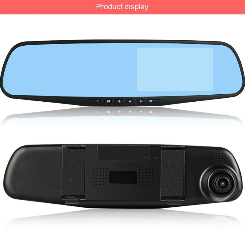 Rearview Mirror Driving Recorder, Dual Lens 4.19 Inch Car Monitoring, 1080P Front and Rear Dual Recording Recorder