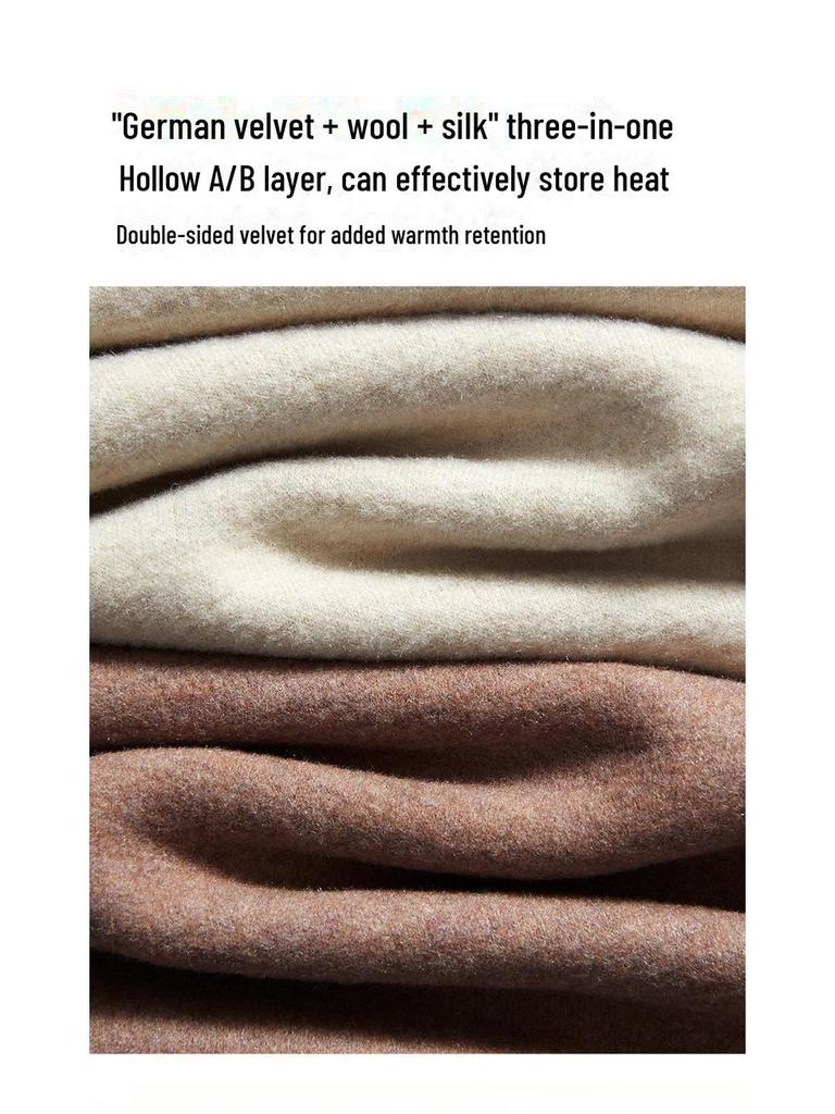 Women's Wool Silk Warm Vest with German Velvet, Thick Seamless Heating Undershirt.