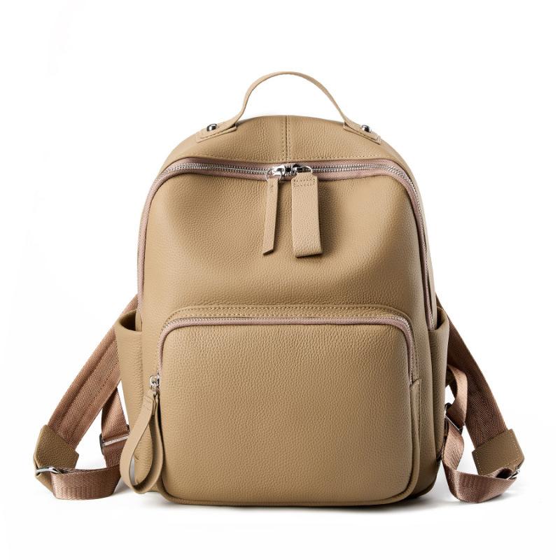 New Top Layer Cowhide Large Capacity Computer Bag Backpack Backpack Casual School School Bag Travel Bag Commuting Women's Bag