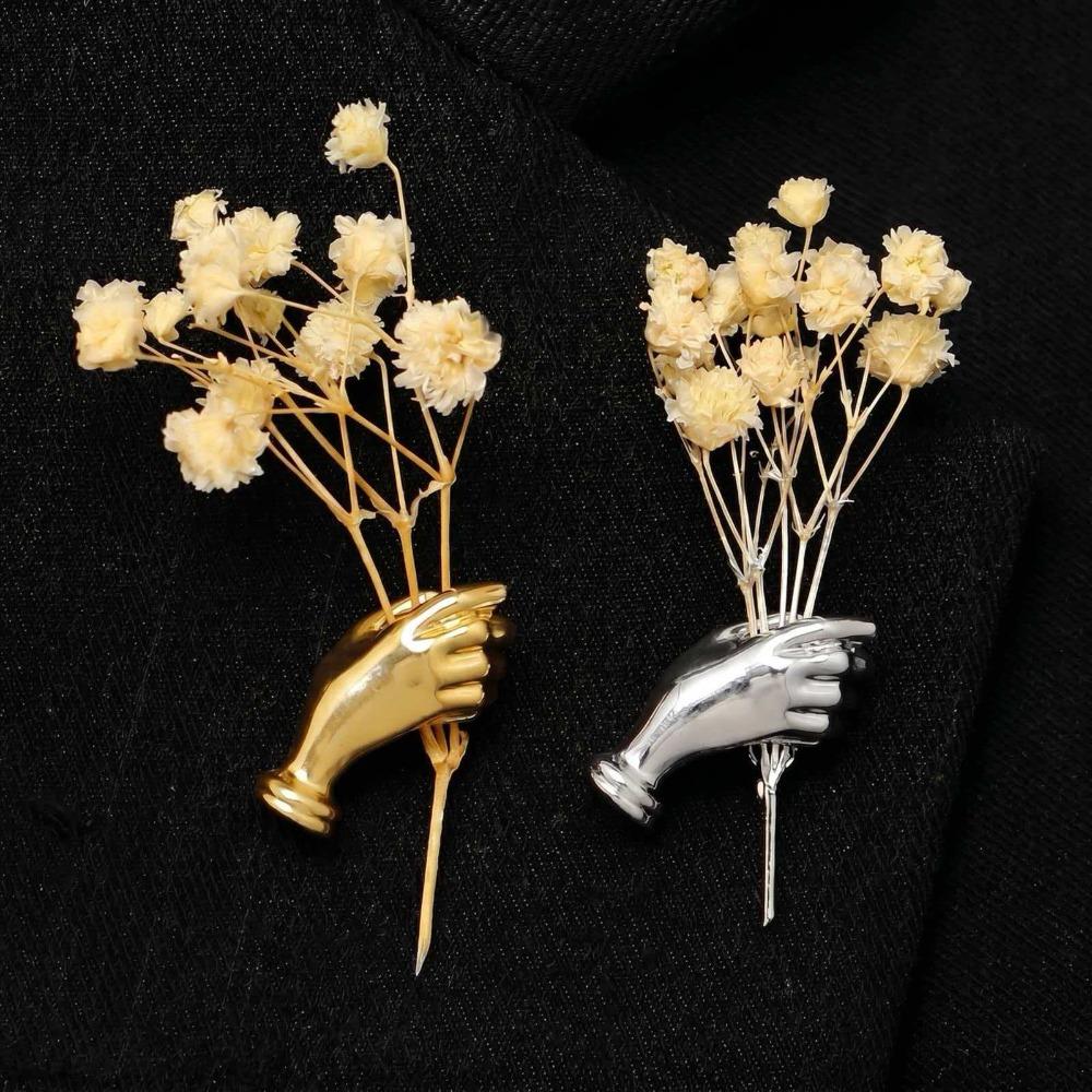 French Hand-Shaped Corsage Brooch Creative Suit Dress Corsage Accessory Premium Suit Coat Pin  Gift