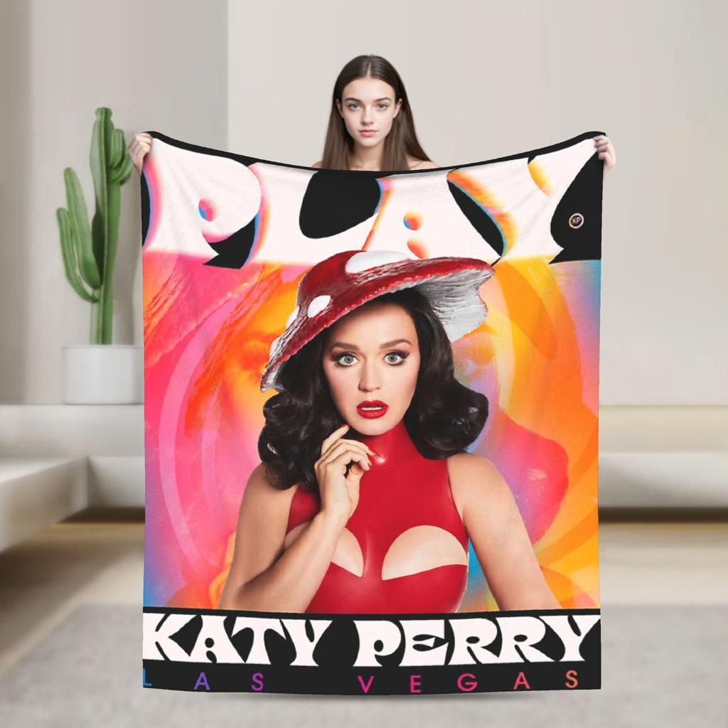 Perry Tour 2025 Katy Butterfly Blanket Super Warm Street Trend Plush Throw Blanket For Outdoor Flannel Bedspread Bed Cover