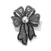 Elegant Bowknot Faux Pearl Brooch Women's Lapel Pin - Retro Design