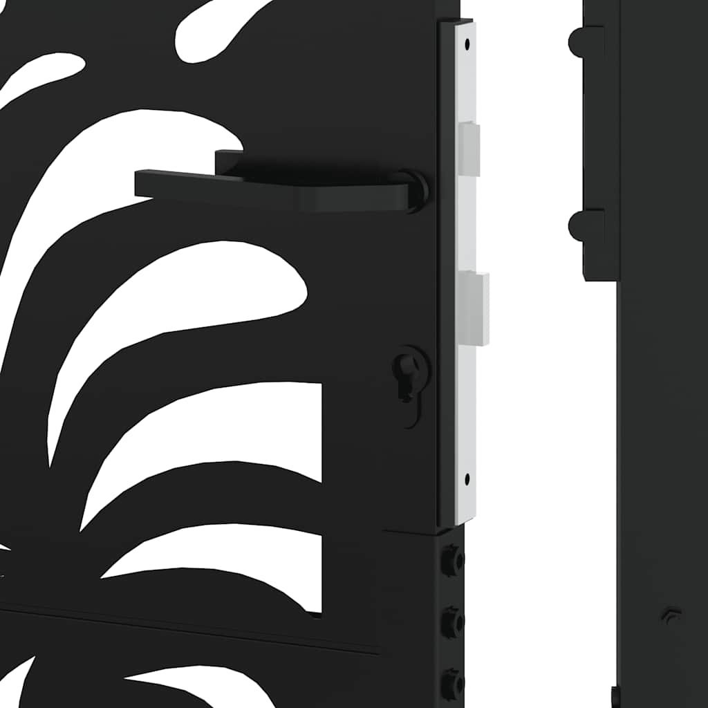 Garden Gate Black 100 x 125 cm Steel Wavy Design