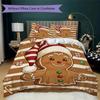 Gingerbread  Treat Pattern Bedding uilt Set uilt Cover Pillowcase Home Decoration Birthday Gift (1 * duvet cover + 2 * pillowcase without core)_XIA