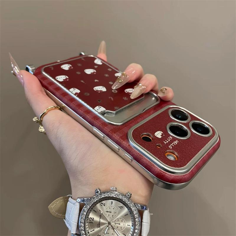 Снежинка KT cat подходит для чехла для мобильного телефона iPhone17 Pro Apple 16 Pro Новый год 15 Pro красный 14 Pro чехол-кошелек