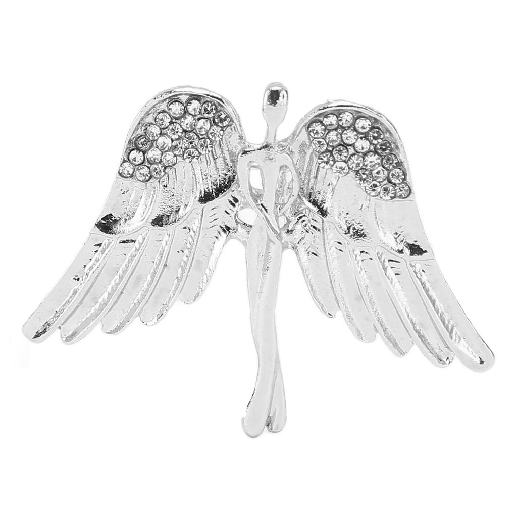 Angel Brooch Pin Alloy Rhinestone Collar Pin Coat Sweater Decorative Accessories Sliver
