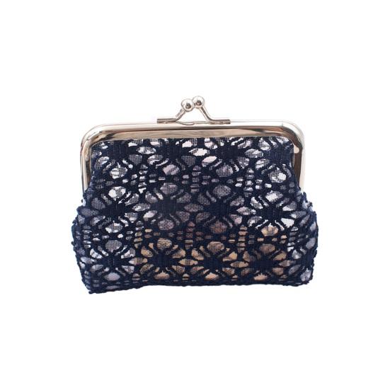 Women Lace Coin Purse, Mesh Small Change Purse, Kiss Lock Closure Pouch for Coins Cash Cards Lipstick