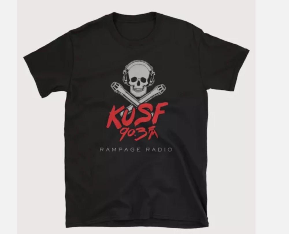 НОВАЯ Футболка UNISEX с ЛОГОТИПОМ РАДИОСТАНЦИИ KUSF 90.3 FM ROCK TEE СМЕШНАЯ РАЗМЕРЫ США S-5XL Унисекс Футболка