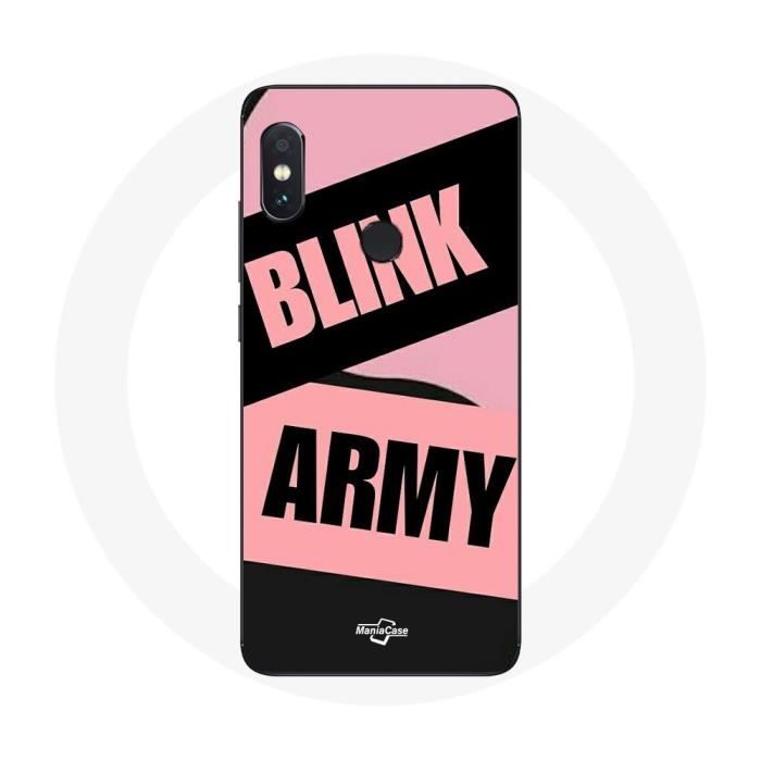 Coque pour Xiaomi Redmi Note 5 Pro BTS ARMY Et Blackpink Blink Rose Noir
