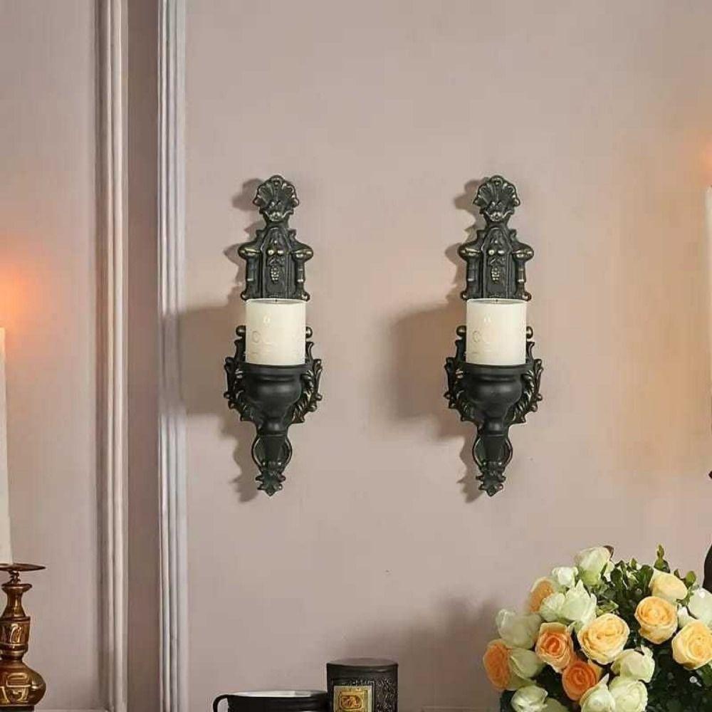 Decorative Nordic Tealight Stand Iron Art Metal Candlesticks Wall Mounted Candle Holder Home Decor