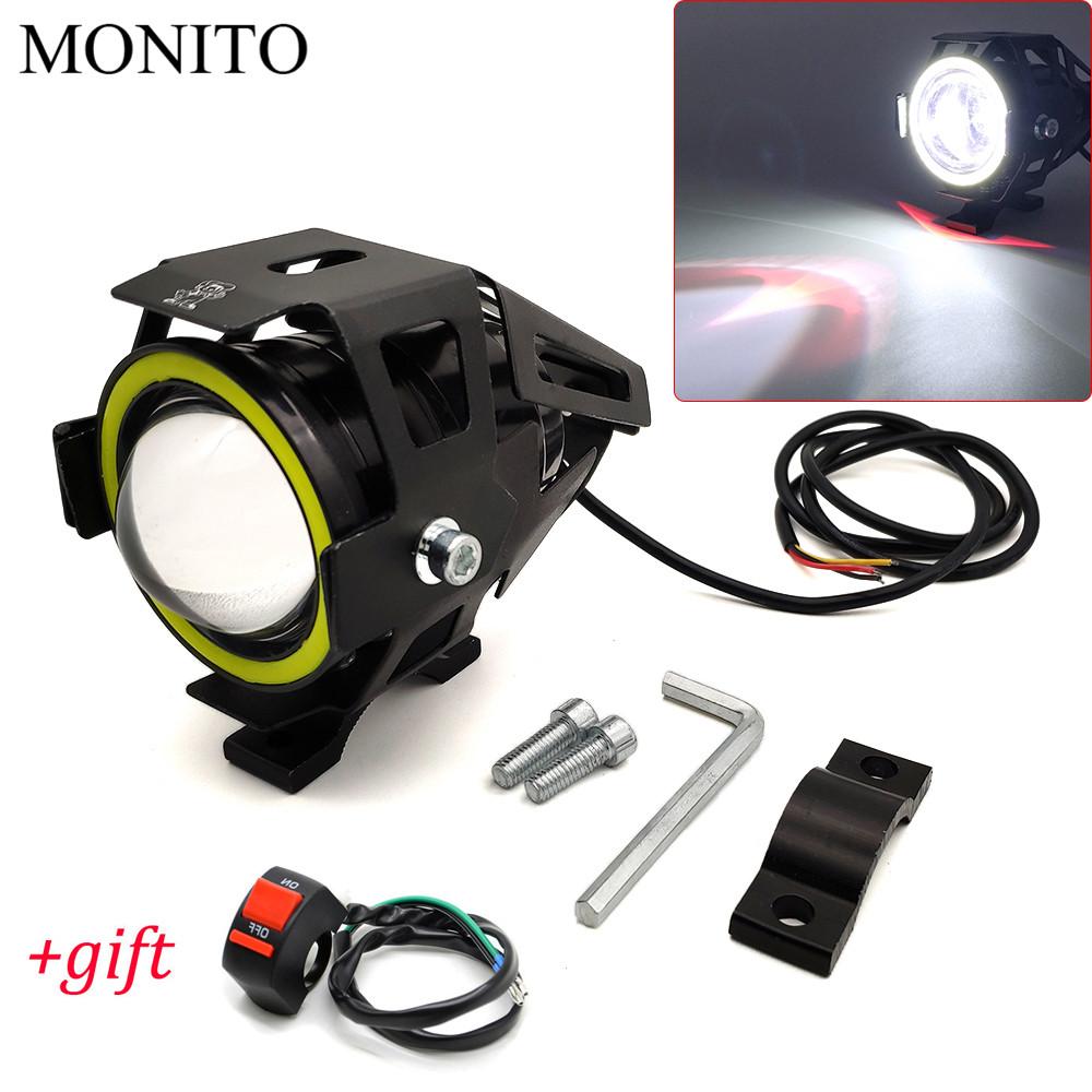 125 Вт U7 светодиодный мотоциклетный фонарь «ангельские глазки» противотуманный фонарь для Honda CB190R 300 CB400 SF CBR650 R GROM