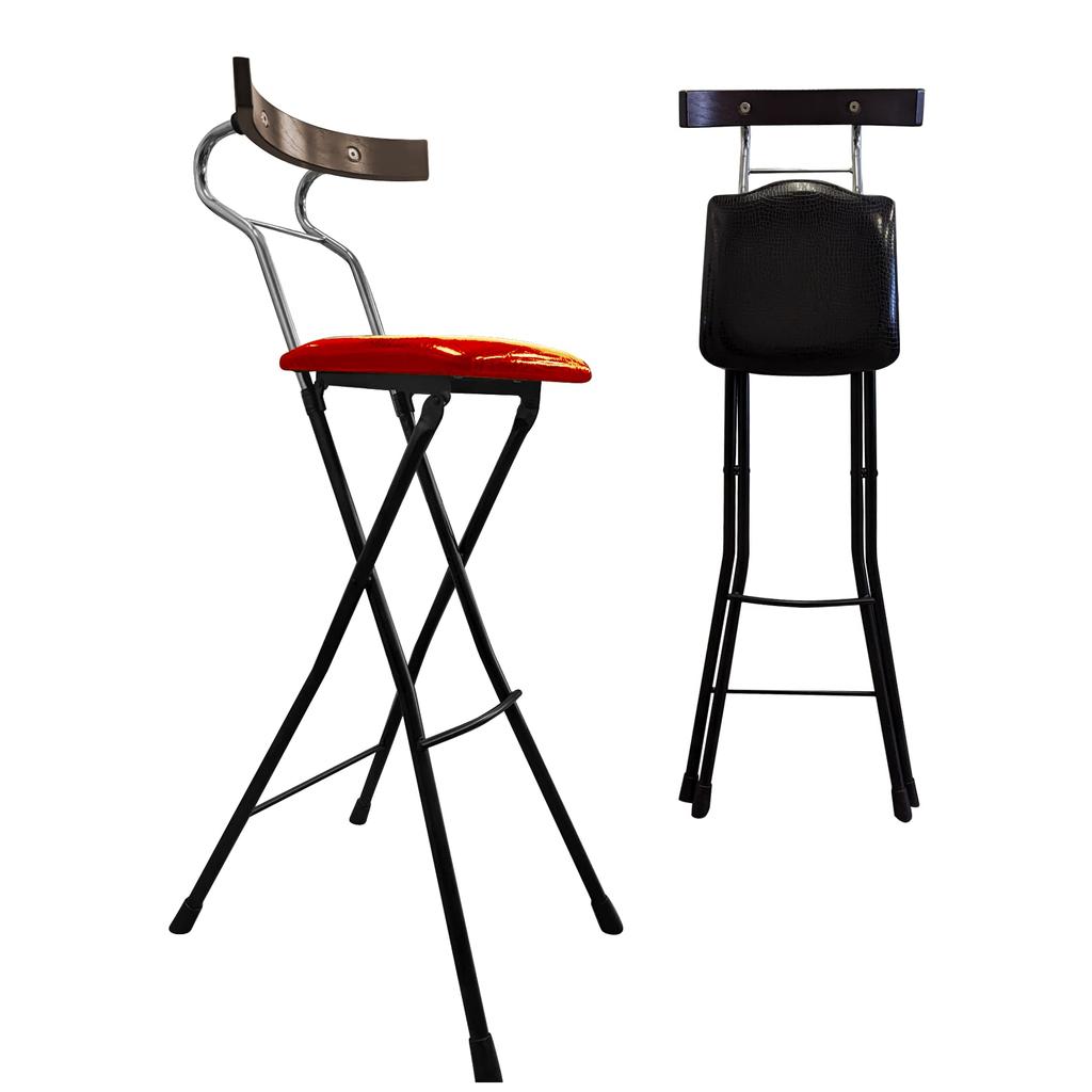 Rene Seiko Складной стул высокого типа, сделано в Японии. Идеально для барного стула. Высота сиденья 73 см (черный)
