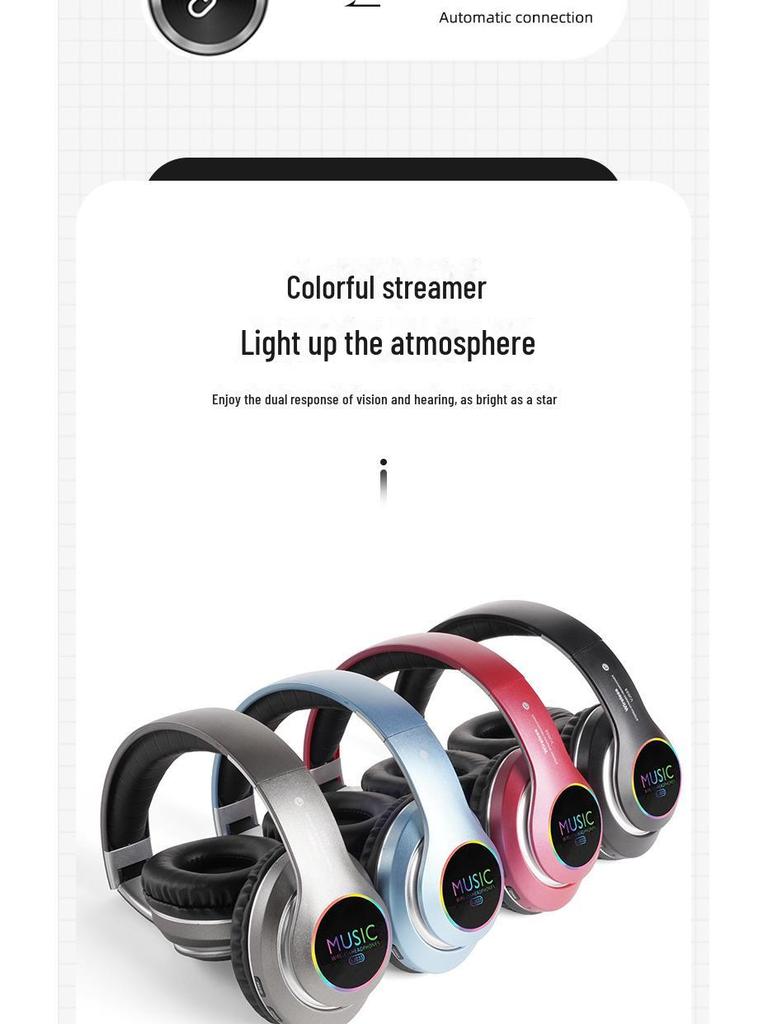 Спортивные беспроводные наушники VJ033 LED Bluetooth 5.0 — новая модель с креплением на голову