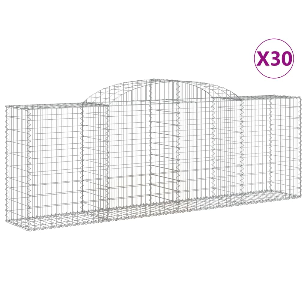 Gabion Baskets with High Arch 30 pcs 300 x 50 x 100 120 cm Galvanized Iron
