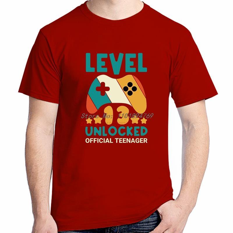 Level 13 Unlocked Gamer Logo Fashion Harajuku Graphic T Shirts Summer Cotton Unisexs Short Sleeve Tshirt Streetwear Unisexs Clothes