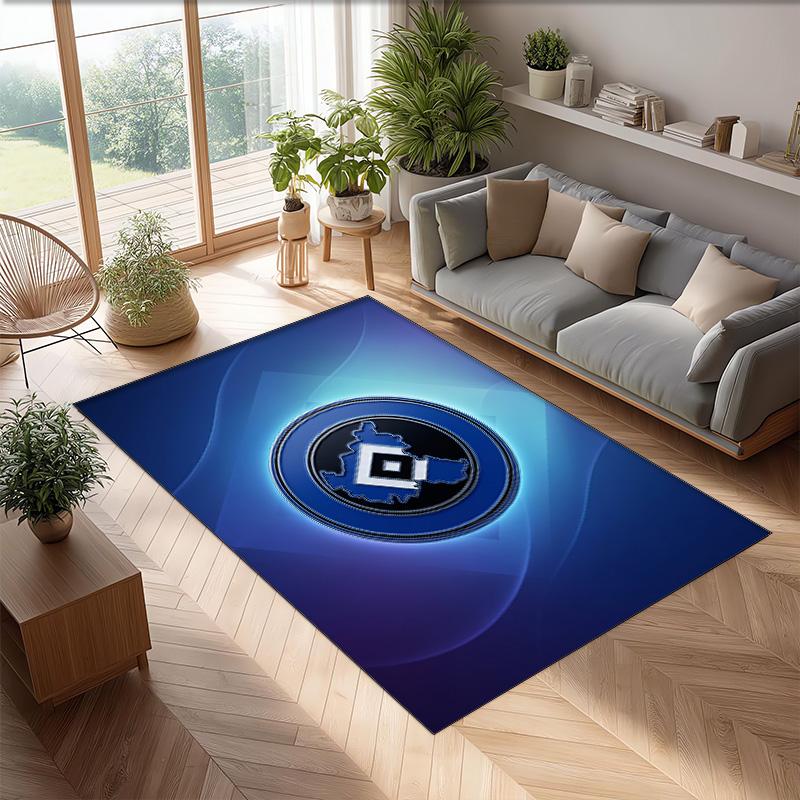 Hamburger SV Football Print Crystal Velvet Rug, Comfortable Water Absorbent Non Slip Indoor Floor Carpet